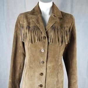 WOMEN BRAETAN LEATHER JACKET WITH FRINGE